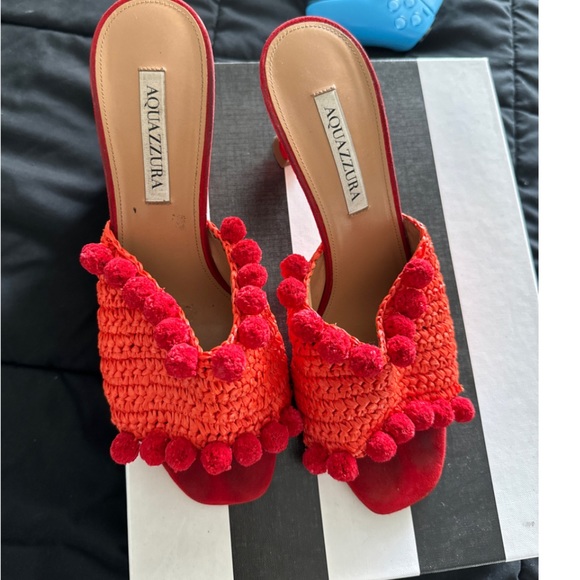 Aquazzura Pom Pom tweed heels - Picture 1 of 4